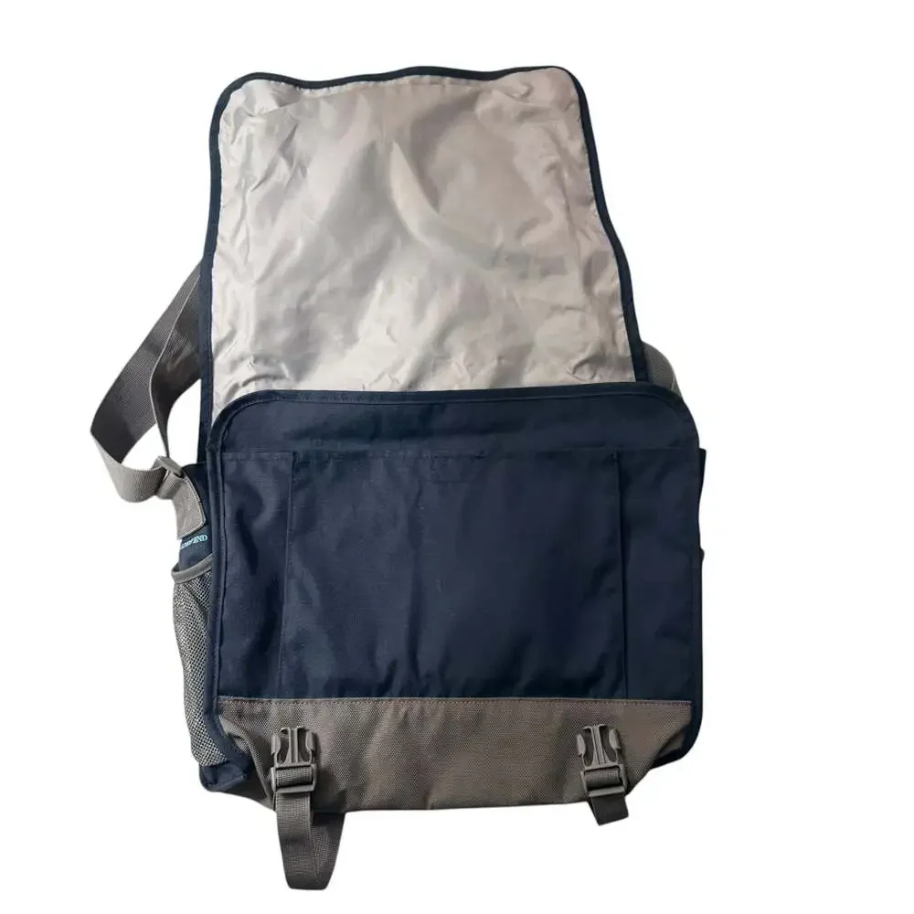 Lands' End Kids Messenger Bag Blue Camouflage School Laptop Bag